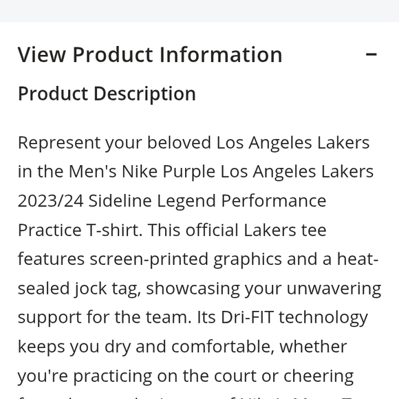 Nike Purple and Yellow Los Angeles Lakers Basketball Tee - Picture 3 of 4